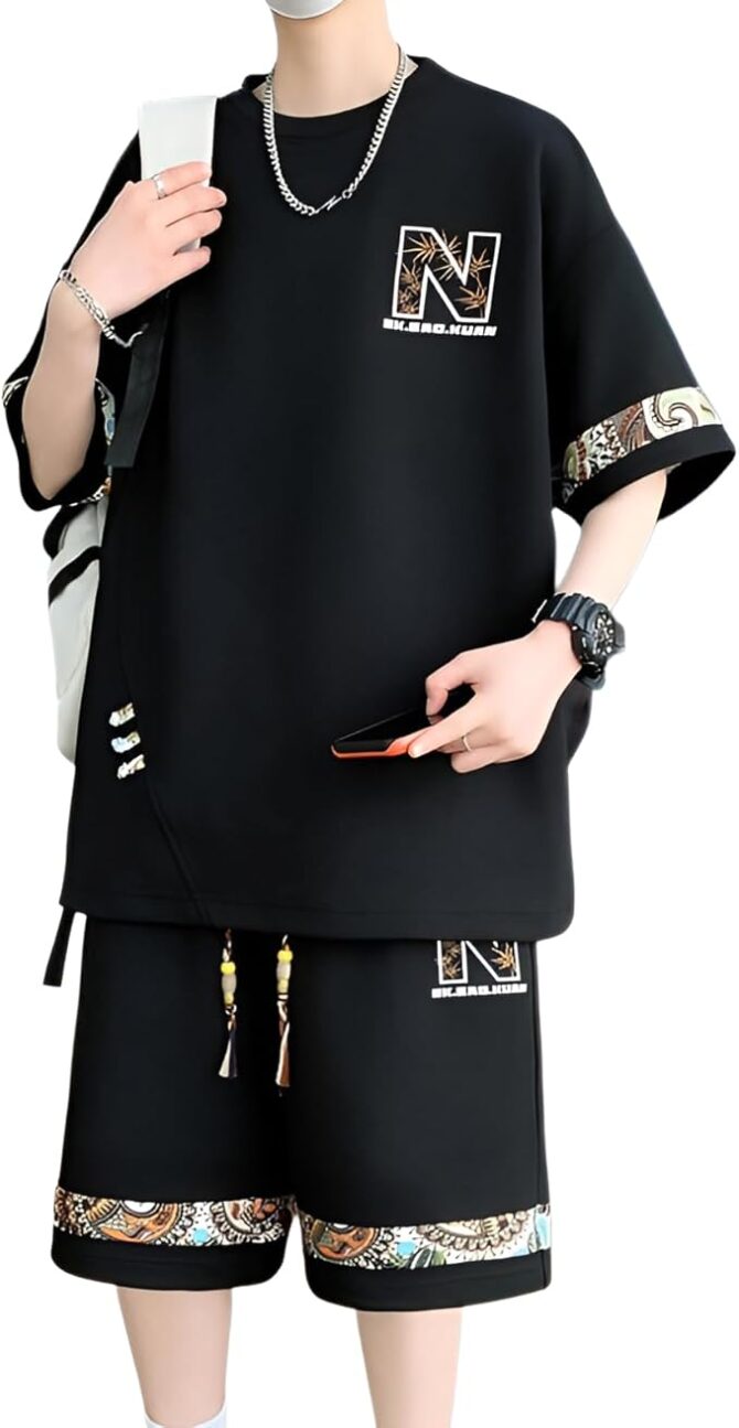 -シャツ 夏 半袖 上下セット 万能スポーツセット メンズ 夏服 2点セット おしゃれ ゆったり カジュアル